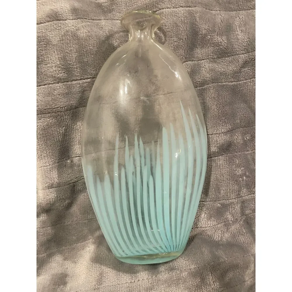 Opalescent Striped Art Glass Vase